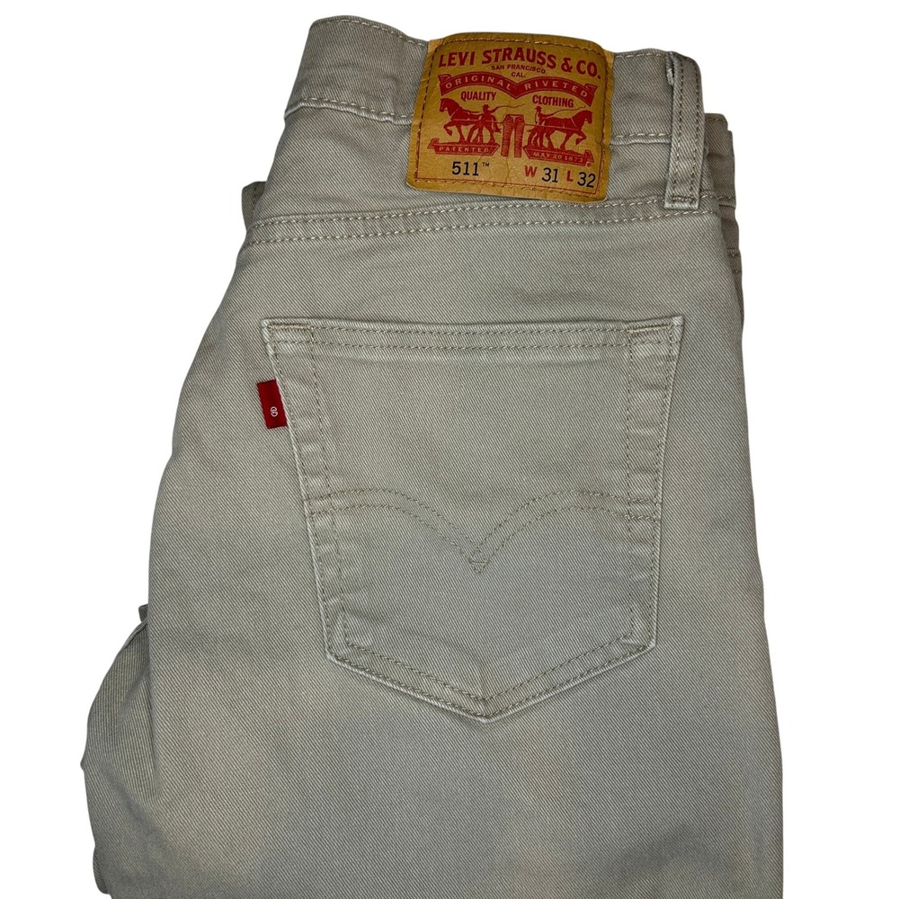 Levi's 511 Slim Fit 31x32 Men's Tan‎ Khaki  Stretch Cotton Pants 04511-0925
